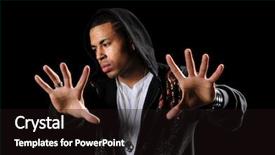  Presentation with hip hop - Colorful slides enhanced with african american hip hop dancer backdrop and a wine colored foreground