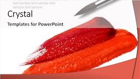  Presentation with paint - Colorful theme enhanced with artist brushes - brash and red paint sketch backdrop and a white colored foreground