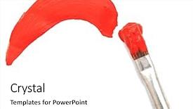  Presentation with paint brush - Beautiful PPT theme featuring artist brushes - brush and paint scratch backdrop and a white colored foreground