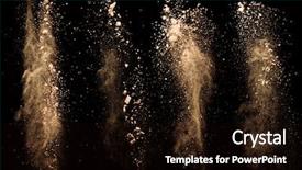  Presentation with black powder explosion the particles - Slide set enhanced with artist brushes - isolated make-up powder on black background and a black colored foreground