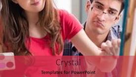  Presentation with coaching - PPT theme enhanced with artist coaching student in painting class in studio background and a red colored foreground