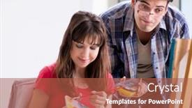  Presentation with coaching - PPT theme consisting of artist-coaching-student-in-painting background and a red colored foreground