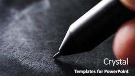  Presentation with artist - Presentation theme with artist-drawing-with-a-pen background and a dark gray colored foreground