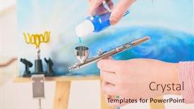  Presentation with artist - Amazing presentation design having artist-fills-the-airbrush-canister backdrop and a lemonade colored foreground