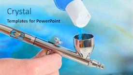  Presentation with artist - Presentation theme consisting of artist-fills-the-airbrush-canister background and a light blue colored foreground