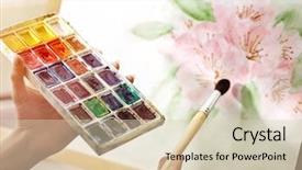  Presentation with artist - Presentation theme enhanced with artist painting on easel background and a soft green colored foreground