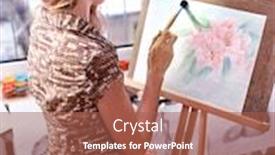  Presentation with artist - Beautiful slide set featuring exam in drawing winter landscape backdrop and a red colored foreground