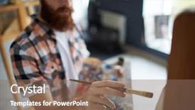  Presentation with brush stroke for google - Cool new theme with artist paintings - painting with brush backdrop and a violet colored foreground