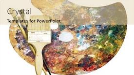  Presentation with artist - Amazing presentation theme having artist palette and paint brushes backdrop and a lemonade colored foreground