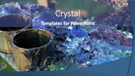  Presentation with pallet - Presentation having artist-pallet-of-colors background and a ocean colored foreground