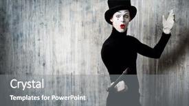  Presentation with artist - Beautiful slide set featuring artist posing with walking stick backdrop and a gray colored foreground