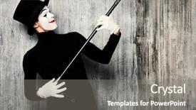  Presentation with mime - Audience pleasing presentation theme consisting of artist posing with walking stick backdrop and a gray colored foreground