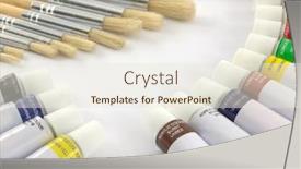  Presentation with artist - PPT theme enhanced with artist's paint background and a sky blue colored foreground