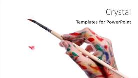  Presentation with artist - Cool new slides with artist-s-paintbrush backdrop and a white colored foreground