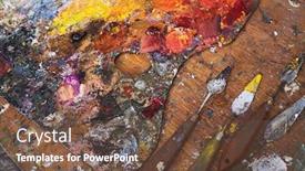  Presentation with knives - Presentation theme consisting of artist-s-palette-and-palette background and a tawny brown colored foreground