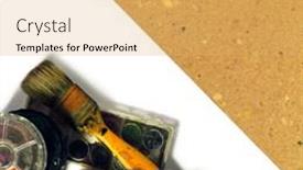  Presentation with artist - Presentation featuring artist tools background and a yellow colored foreground