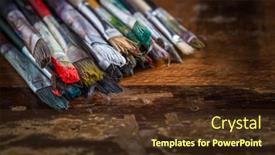  Presentation with artist - PPT layouts consisting of artist-vintage-paint-brushes background and a tawny brown colored foreground