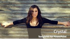  Presentation with artistic - Presentation with artistic fashion portrait of beautiful young woman background and a gray colored foreground