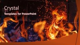  Presentation with artistic - Presentation theme enhanced with artistic-fire-background-with-sparkles background and a  colored foreground