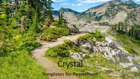  Presentation with trail - Cool new PPT layouts with artistic free - beautiful mountain artist ridge trail backdrop and a gold colored foreground