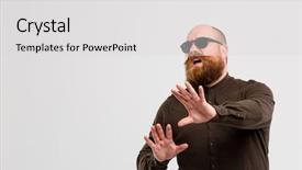  Presentation with blind - Theme having artistic free - blind man with ginger beard background and a light gray colored foreground