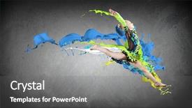  Presentation with high jump - Presentation featuring travel to iceland - wooden pathway in geothermal krysuvik area on southern peninsula reykjanesskagi reykjanes peninsula in september background and a coral colored foreground