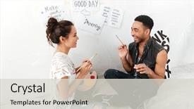  Presentation with floor - PPT theme with artistic free - picture of smiling young loving background and a  colored foreground