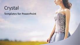  Presentation with beauty beautiful autumn in japanese - PPT layouts enhanced with artistic free - stunning brunette beauty standing background and a  colored foreground