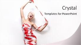  Presentation with artistic - PPT theme having artistic free - woman trying to escape background and a white colored foreground