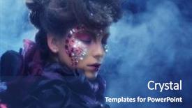  Presentation with artistic - Cool new presentation theme with artistic make-up in blue backdrop and a  colored foreground