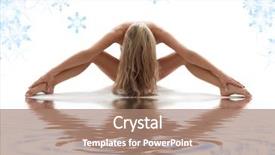  Presentation with white sand - Slide deck consisting of artistic nudity picture of woman background and a  colored foreground