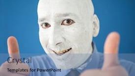  Presentation with artistic - PPT layouts enhanced with artistic painting man face in white background and a teal colored foreground