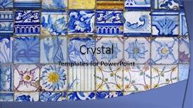  Presentation with tiles - Slides featuring artistic panel - background of old and damaged background and a light blue colored foreground