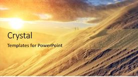  Presentation with snow - Presentation with artistic picture discover the world background and a yellow colored foreground