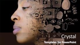  Presentation with primitive - Presentation design enhanced with artistic-portrait-in-combination background and a wine colored foreground