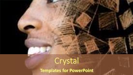  Presentation with artistic - Colorful presentation theme enhanced with artistic-portrait-of-a-woman backdrop and a tawny brown colored foreground