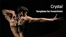  Presentation with artistic - PPT theme consisting of artistic portrait of young male background and a black colored foreground