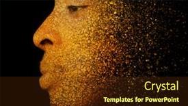  Presentation with artistic - Cool new theme with artistic-portrait-with-lighted-particles backdrop and a tawny brown colored foreground