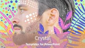  Presentation with artistic - Presentation design enhanced with artistic-profile-portrait background and a coral colored foreground