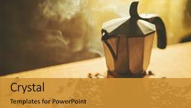  Presentation with old butcher shop - Audience pleasing theme consisting of artistic shot of old coffee backdrop and a gold colored foreground