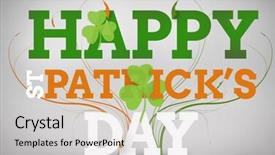  Presentation with artistic - Slide deck having artistic st patricks day message background and a light gray colored foreground