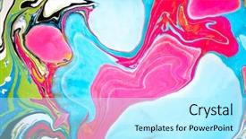  Presentation with paint art - Slide deck consisting of artistic watercolor splash effect - abstract colored background stains background and a arctic colored foreground