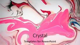  Presentation with paint art - Colorful slide deck enhanced with artistic watercolor splash effect - abstract colored background stains backdrop and a coral colored foreground