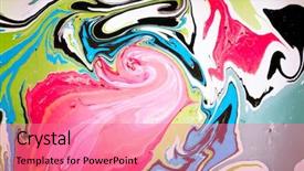  Presentation with paint art - Beautiful slide set featuring artistic watercolor splash effect - abstract colored background stains backdrop and a coral colored foreground