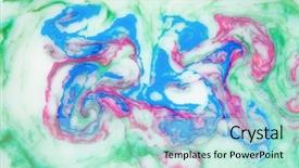  Presentation with paint art - Presentation theme featuring artistic watercolor splash effect - abstract colored background stains background and a mint green colored foreground