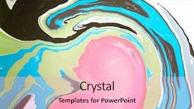  Presentation with paint art - Presentation theme consisting of artistic watercolor splash effect - abstract colored marble background stains background and a lemonade colored foreground