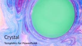  Presentation with abstract teal color - Beautiful presentation theme featuring artistic watercolor splash effect - abstract colored marble background stains backdrop and a light blue colored foreground