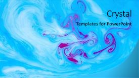  Presentation with abstract watercolor - PPT theme consisting of artistic watercolor splash effect - abstract colored marble background stains background and a cyan colored foreground