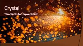  Presentation with artistic - Theme having artistic welding sparks light industrial background and a wine colored foreground