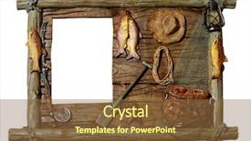  Presentation with antique picture frame - Beautiful slide set featuring artistic wooden picture frame fish backdrop and a tawny brown colored foreground